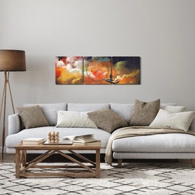 Obraz - Muž plaviace vesmírom (s hodinami) (90x30 cm)