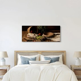 Obraz špargle na stole (120x50 cm)