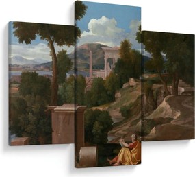 Obraz - Nicolas Poussin, Landscape with Saint John on Patmos, reprodukcia (90x60 cm)