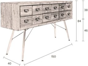 Drevená komoda Dutchbone Six, dĺžka 150 cm