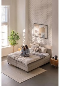 Béžová boxspring posteľ s úložným priestorom 160x200 cm Elva Bold – Bonami Selection