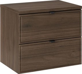 Závesná skrinka pod umývadlo Villa s doskou 60 cm orech II