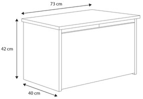 Truhlica na hračky Drava - biela / dub sonoma