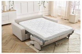 Krémová menčestrová rozkladacia pohovka 215 cm Monaco – Bobochic Paris