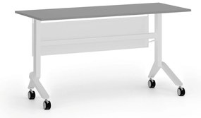Mobilný stôl PRIMO MOVE, 140x60 cm, biela podnož, grafit