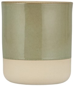 IB LAURSEN Keramický obal na kvetináč Green/Beige Edge 16 cm