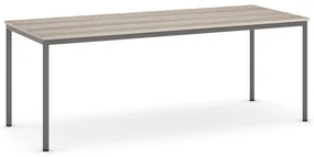 Jedálenský stôl, 2000 x 800 mm, tmavo sivá podnož, dub prírodný
