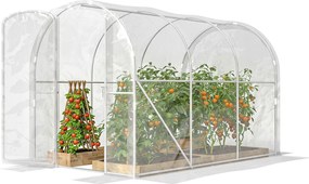 Outsunny tunelový skleník 3 × 2 × 1,95 m, 6 m² — PE plachta 150 g/m², pántové dvere | Aosom