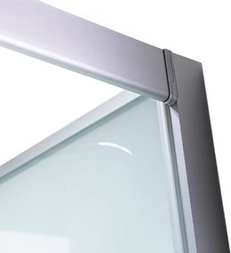 BPS-koupelny Hydromasážny box HYD-AL100 ľavý, 100x80 cm, kartáčovaný chróm/transparent