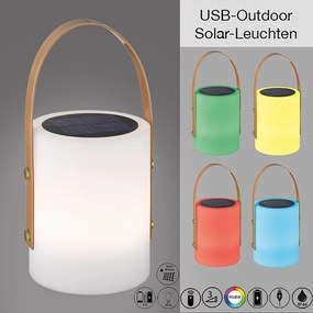 Bielo-hnedá LED stolová lampa (výška 34 cm) Bari – Fischer &amp; Honsel