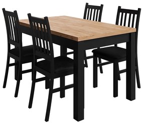 Jedálenská zostava Mibet čierna/craft