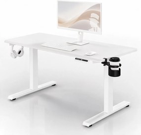 Elektrický stôl s nastaviteľnou výškou ergonomický biely,1400x700 mm: ARIA