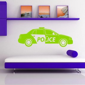 Veselá Stena Samolepka Policajné autíčko Farba: zelená, Veľkosť: 100 x 32 cm