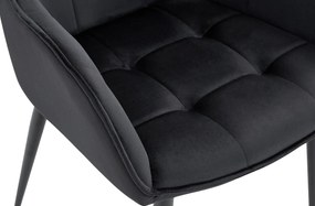 Jedálenská stolička Ferndale - zamat - čierna