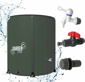 Skladací sud na vodu 1000 l, zelená, 1000 l