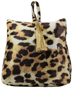 Zamatová dveřní zarážka s motívom kože leoparda - 17 * 10 * 18cm