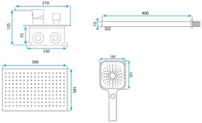 REA Moby sprchový set, čierna REA-P2402 - Rea