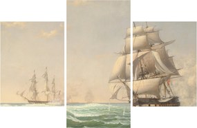 Obraz - Fitz Henry Lane, The United States Frigate President Engaging the British Squadron, reprodukcia (90x60 cm)