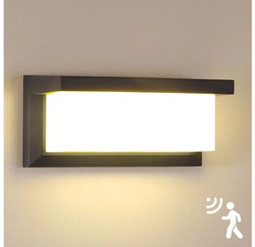 Brilagi Brilagi-LED Vonkajšie nástenné svietidlo so senzorom BRICKY LED/12W/230V antr IP54 BG1029