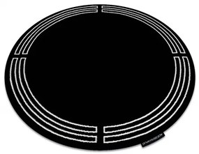Okrúhly koberec HAMPTON Chick rám, čierna Veľkosť: kruh 160 cm