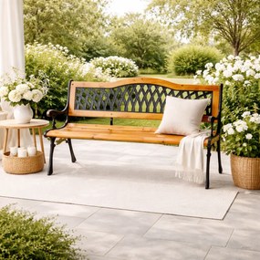 Odolná záhradná lavička s operadlom 125 x 52 x 77 cm