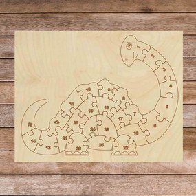 SENTOP | Detské drevené puzzle - Dinosaurus a čísla 26 dielikov | SENTOP H023