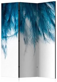 Paraván - Sapphire Feathers [Room Dividers] Veľkosť: 135x172, Verzia: Jednostranný