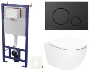 Závesný wc set SAT Fusion do ľahkých stien / predstenové vírové splachovanie SIKOSSTORFU68, 1 ks