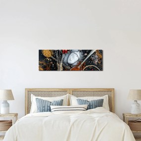 Obraz korenia (s hodinami) (90x30 cm)
