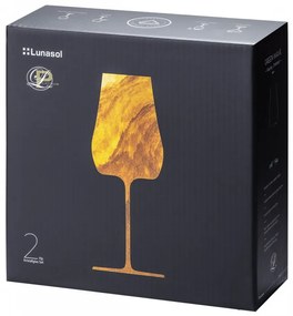 Lunasol - Poháre na biele víno Universal Glas 400 ml set 2 ks – Green Wave Platinum Line (322630)