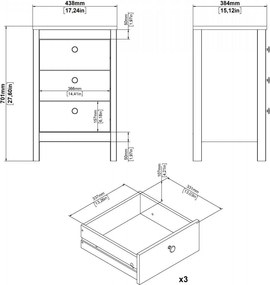 Nočný stolík Realty 44 cm biely