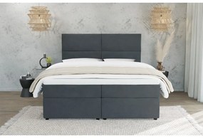 Sivá boxspring posteľ s úložným priestorom 140x200 cm Rico – Ropez
