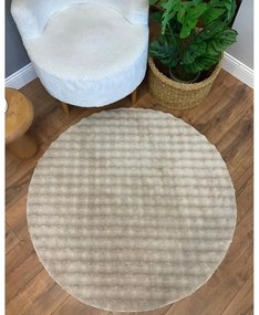Béžový umývateľný okrúhly koberec ø 80 cm Bubble Cream – Mila Home