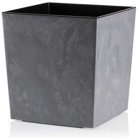 PLASTOVÝ KVETINÁČ FLORE 25X25 CM IMITÁCIA BETÓNU SIVÁ