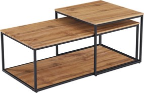 XXXLutz SADA KONFERENČNÝCH STOLÍKOV, farba duba, kov, kompozitné drevo, 50-100/55-50/53-35 cm Ti'me - Stolíky do obývačky - 002712000501