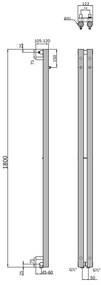 Sapho Sapho, PILON vykurovacie teleso 122x1800mm, so 2 háčikmi, bielá matná, IZ125T