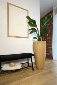 Kvetináč CITY, sklolaminát, výška 80 cm, béžový, vrúbkovaný