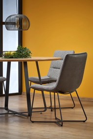 AKCIA Čierny jedálenský stôl s dubovou doskou NOCTURNE 120x120 II. akosť