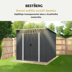 Záhradný domček BestBerg ZDSL-4S / 4,6 m² / 238 x 194 x 202 cm / svetlo sivá