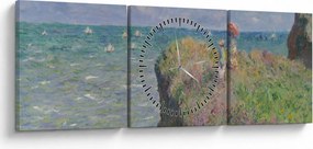 Obraz - Claude Monet, Cliff Walk at Pourville, reprodukcia (s hodinami) (90x30 cm)