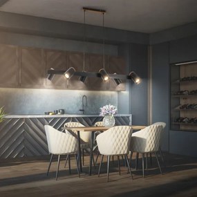 Briloner 4059065 - Závesný luster na lanku ERA 6xGU10/10W/230V čierny