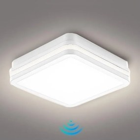Brilagi - LED Vonkajšie svietidlo so senzorom BENE LED/24W/230V 26x26 cm biela IP54