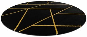 Koberec EMERALD exkluzívny 1012 kruh - glamour, marmur, geometrický čierny/zlatý