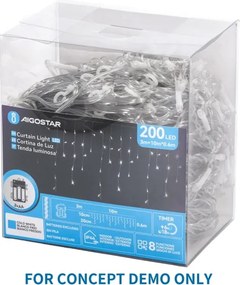 Aigostar - Vonkajšia vianočná LED reťaz 300xLED/8 funkcií 18x0,4m IP44 teplá biela