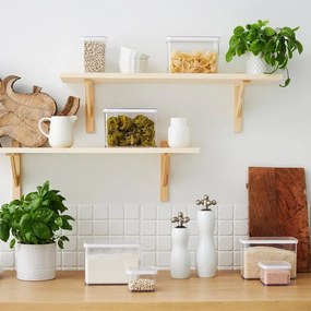 Hranatá plastová dóza na potraviny LOFT biela 2,25 l