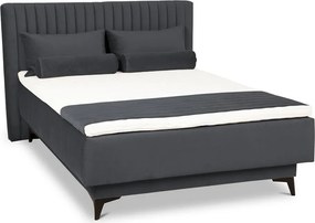 Postel Kalla 140x200 cm, tmavo šedá látka