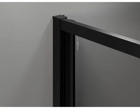 Mexen Exo, skladacie dvere do otvoru 65x200 cm, 6mm číre sklo, čierny profil, 816-065-000-70-00