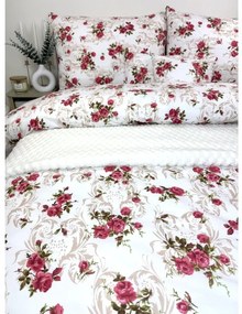 INTERMEDIC SK Romantická ruža – bavlnené obliečky 140x200/70x90 cm, zips, kvetinový vzor