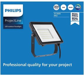 LED reflektor 30W 2850lm 4000K IP65 čierny ProjectLine reflektor PHILIPS