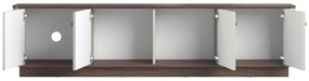 TV stolík Vesper 187 cm 4D - kašmír / orech / zlaté úchyty